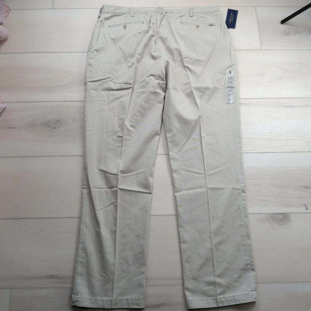 NEW Polo Ralph Lauren Mens Classic Pleated Fit Chino Pants Tan 42TX36 Tall